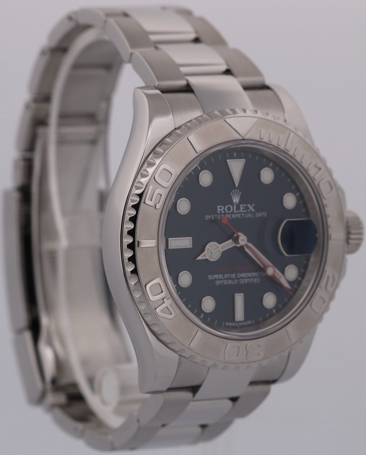 2013 PAPERS Rolex Yacht-Master BLUE Platinum Stainless Steel 40mm 116622 BOX