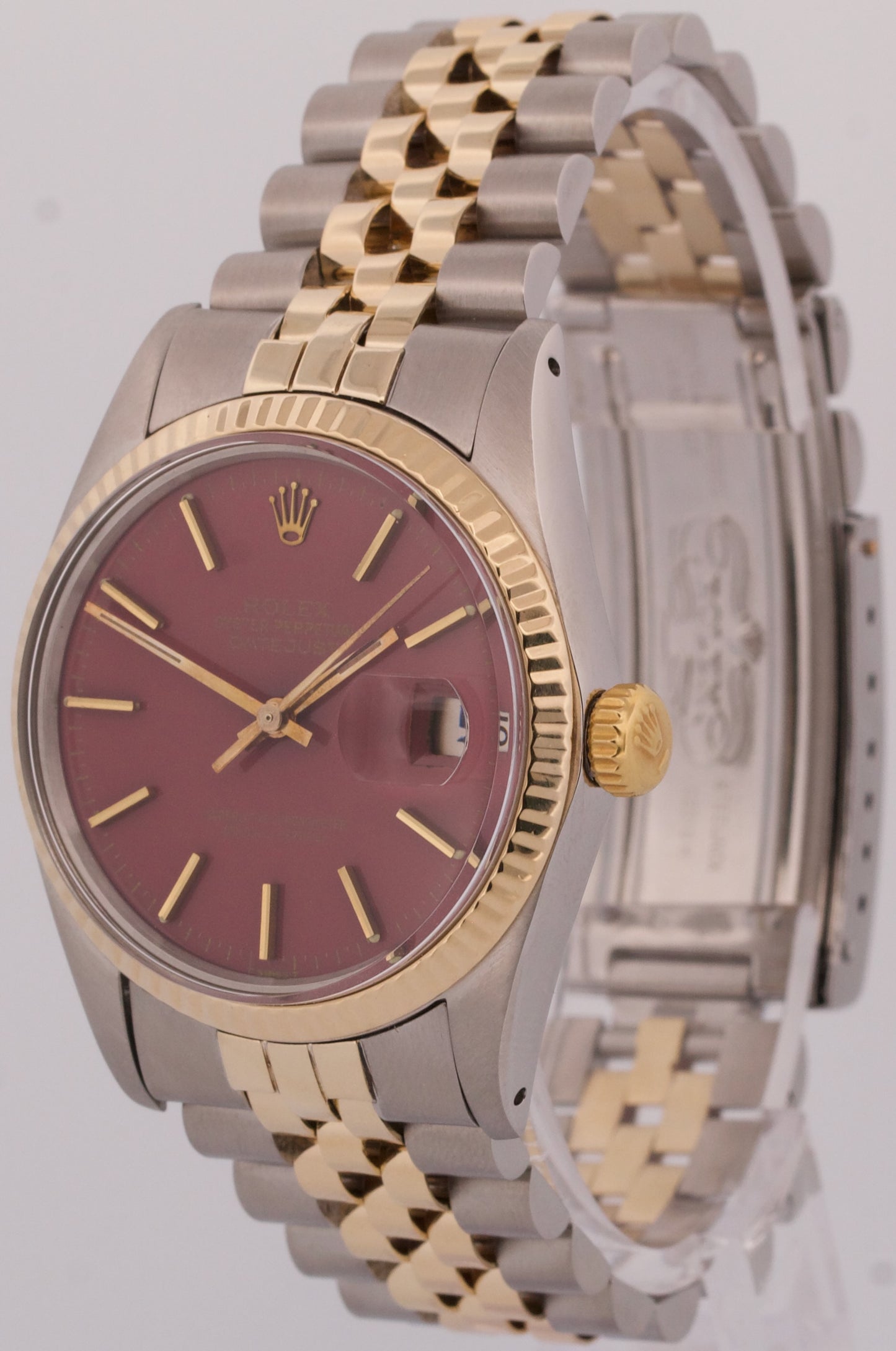 VINTAGE Rolex DateJust PURPLE 14K Gold Stainless Steel JUBILEE 36mm 16000 Watch