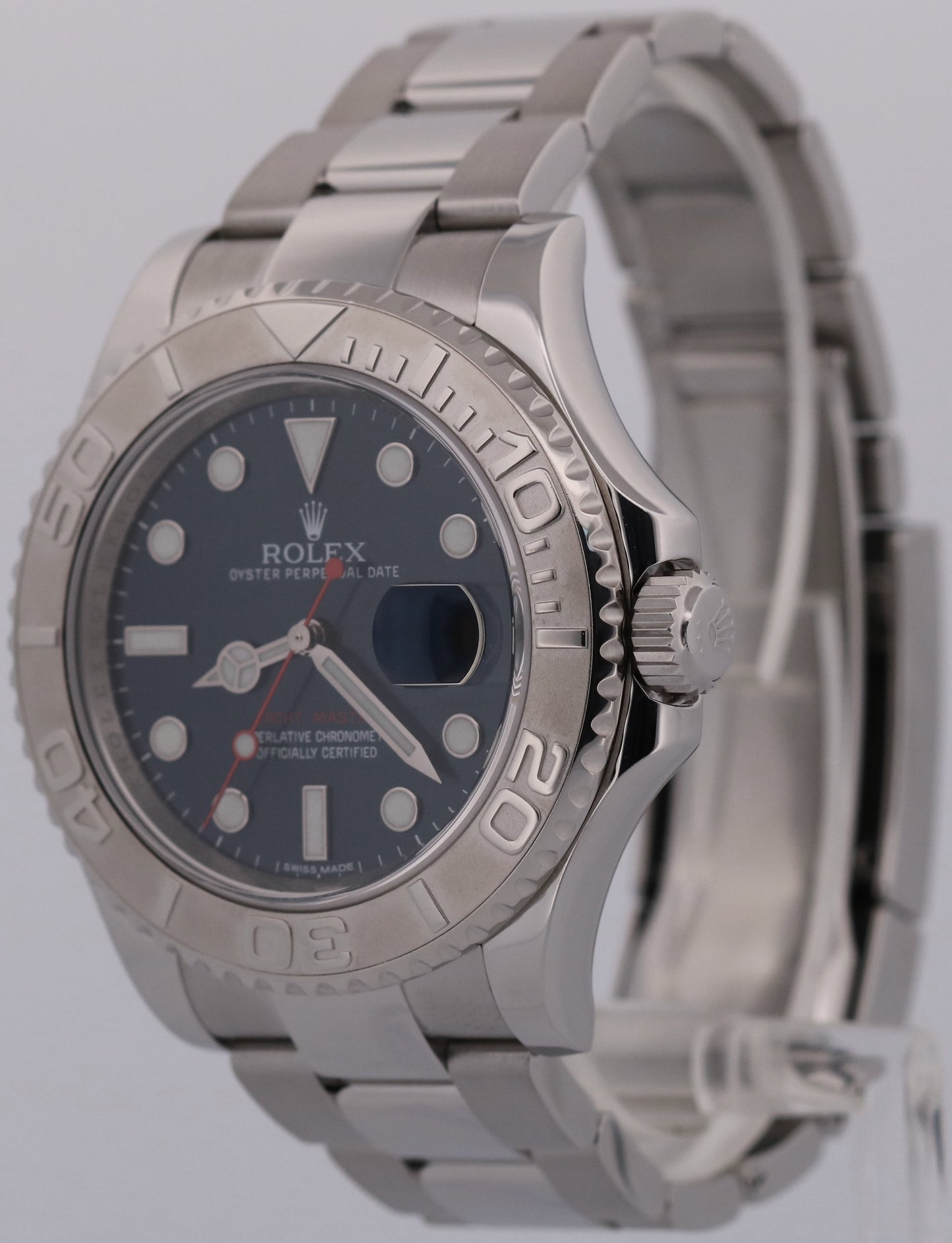 2013 PAPERS Rolex Yacht-Master BLUE Platinum Stainless Steel 40mm 116622 BOX