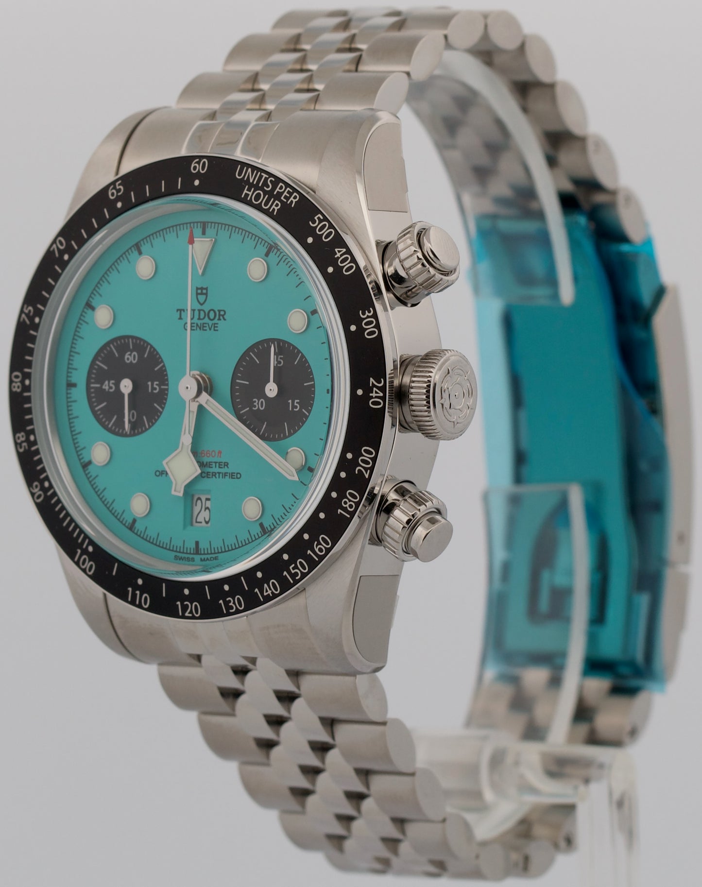STICKERED NEW 2026 PAPERS Tudor Black Bay Chrono 41mm FLAMINGO BLUE 79360 N BOX