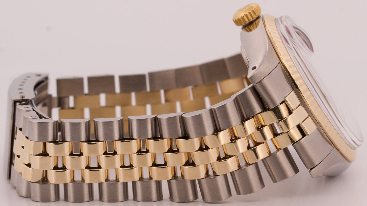 VINTAGE Rolex DateJust PURPLE 14K Gold Stainless Steel JUBILEE 36mm 16000 Watch