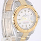 2014 PAPERS Rolex Yacht-Master Two-Tone 18k Gold Steel White 40mm 16623 BOX
