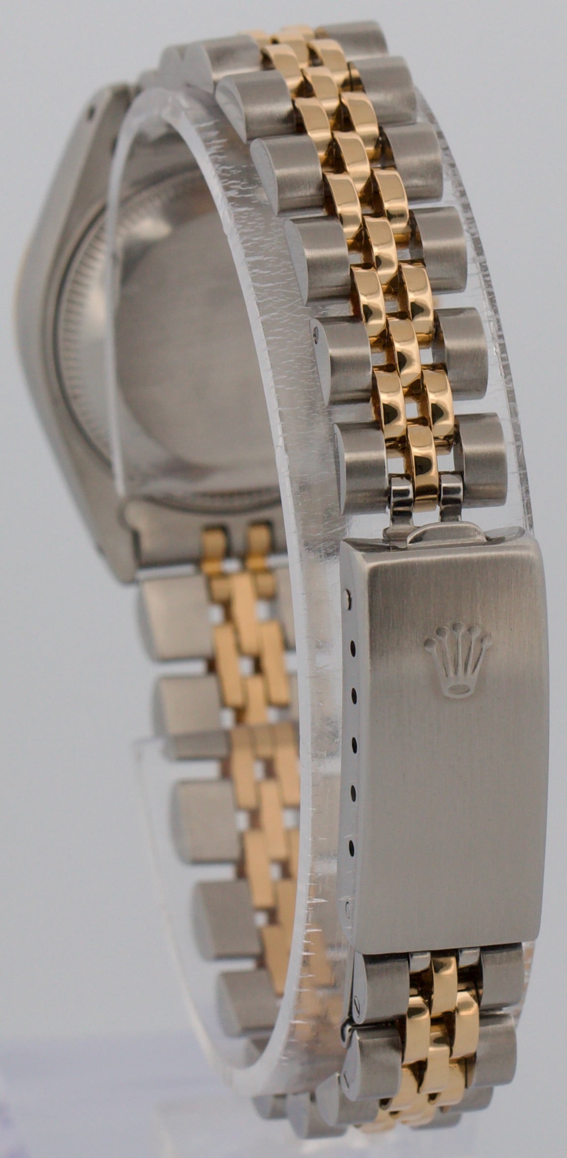 Ladies Rolex DateJust 26mm BLUE 18K Yellow Gold Steel Fluted JUBILEE 69173 Watch