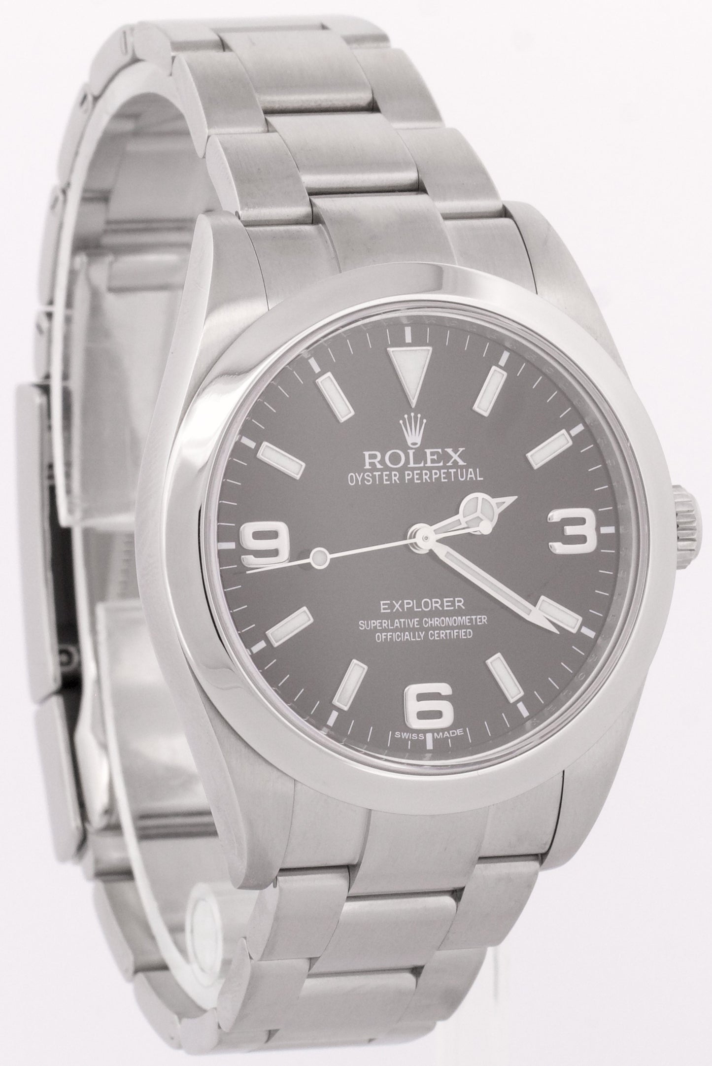 Rolex Explorer I BLACK Stainless Steel 39mm 3-6-9 MK1 Automatic Watch 214270