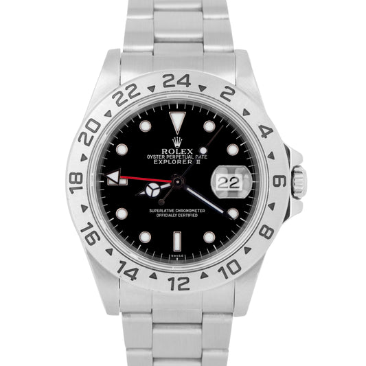 MINT 1999 Rolex Explorer II Black SWISS ONLY Stainless Steel 40mm 16570 Watch