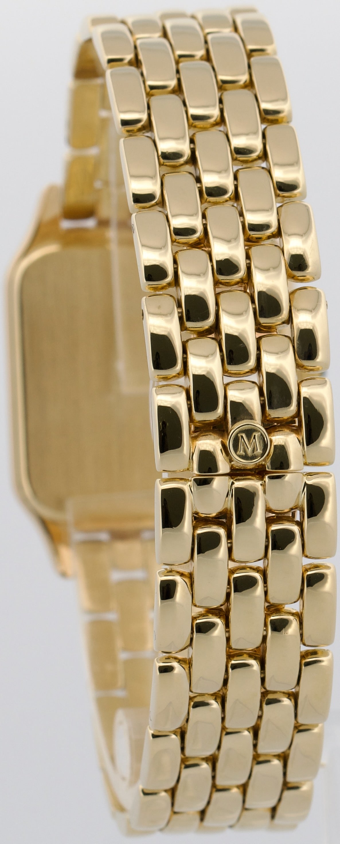 Ladies Movado Panthere WHITE ROMAN 14K Yellow Gold Quartz 29mm 74E19670 Watch