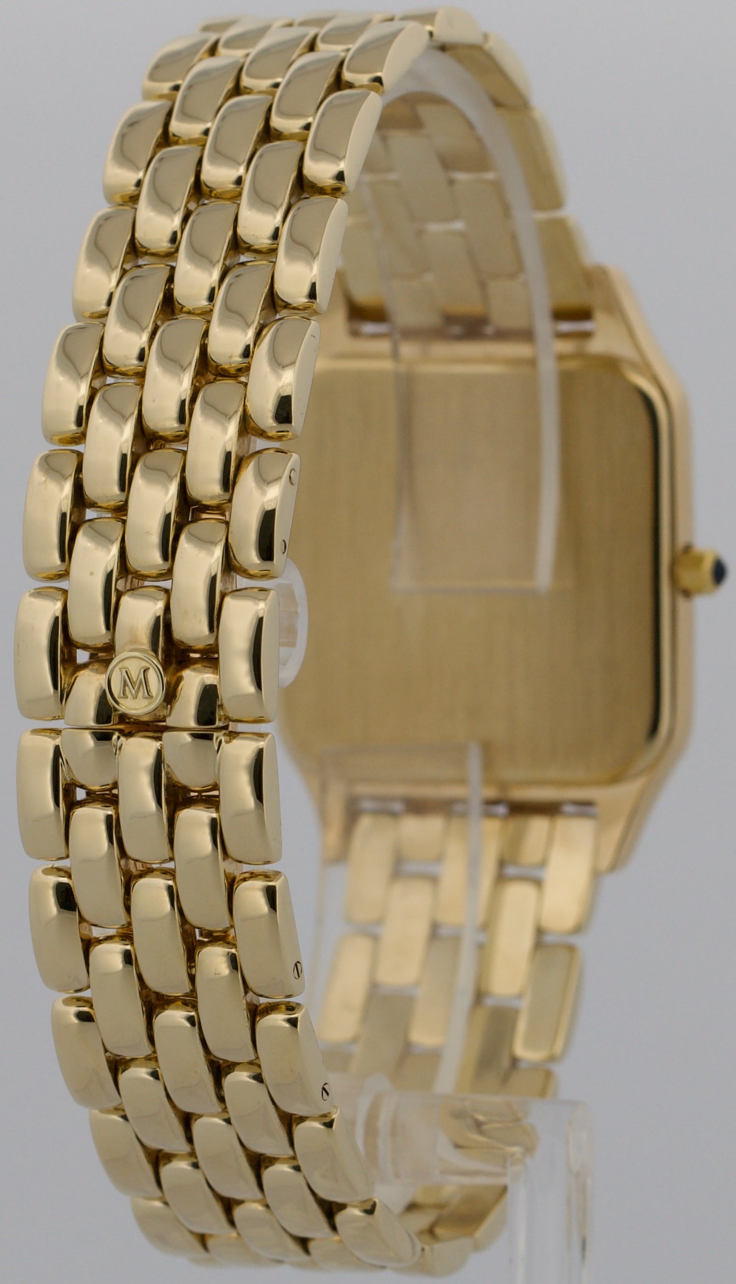 Ladies Movado Panthere WHITE ROMAN 14K Yellow Gold Quartz 29mm 74E19670 Watch