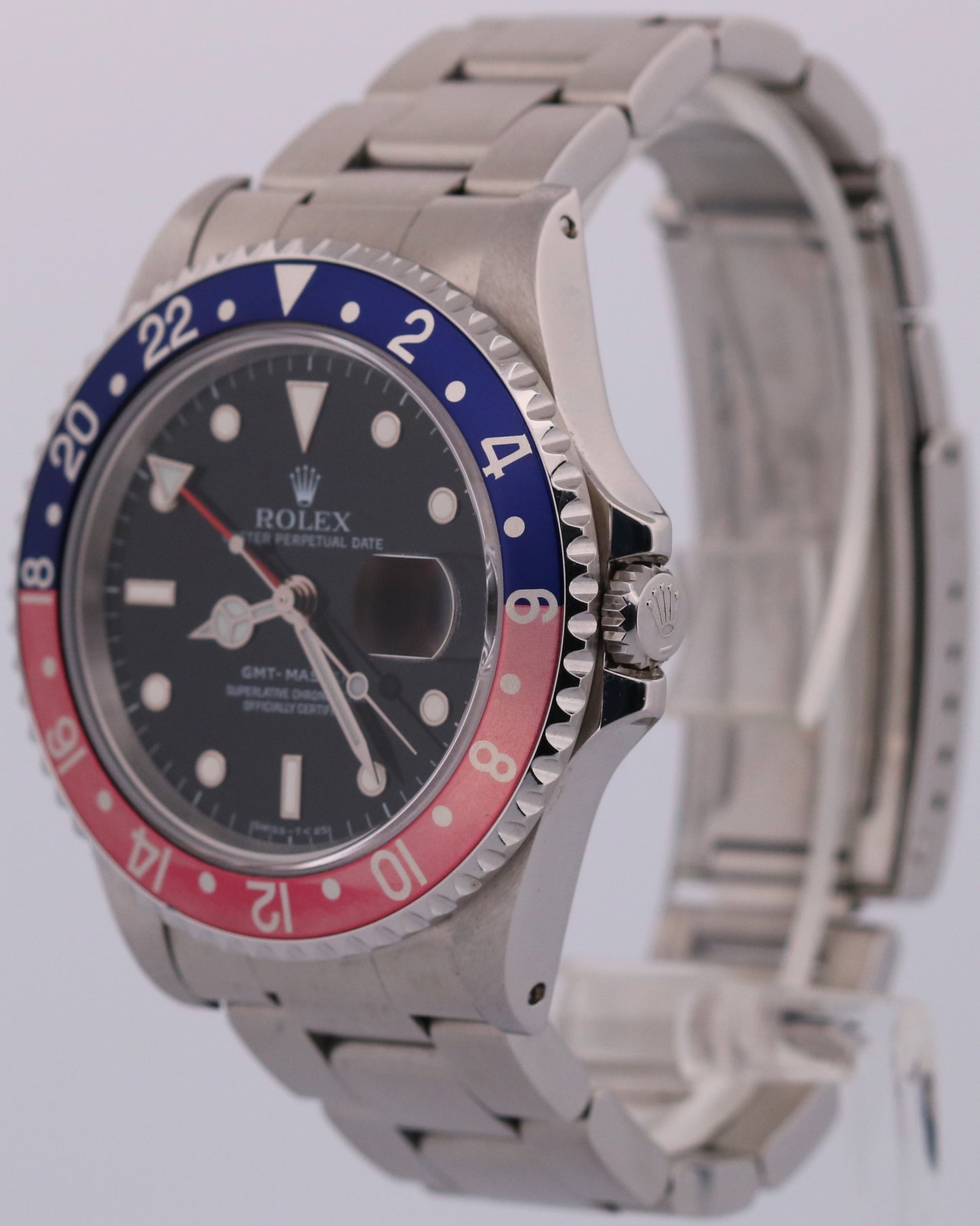 2024 CPO Rolex GMT-Master FADED PEPSI Blue Red OYSTER Stainless Steel 40mm 16700