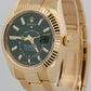2025 PAPERS Rolex Sky-Dweller GREEN 18K Yellow Gold 42mm OYSTER Watch 336938 BOX