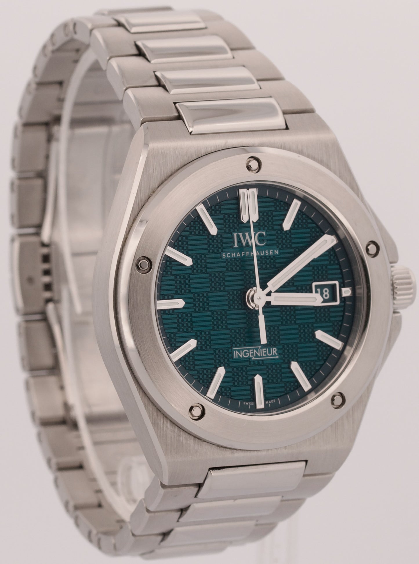 Unpolished 2024 IWC Ingenieur IW328903 Stainless Steel Aqua Teal 40mm Box Papers