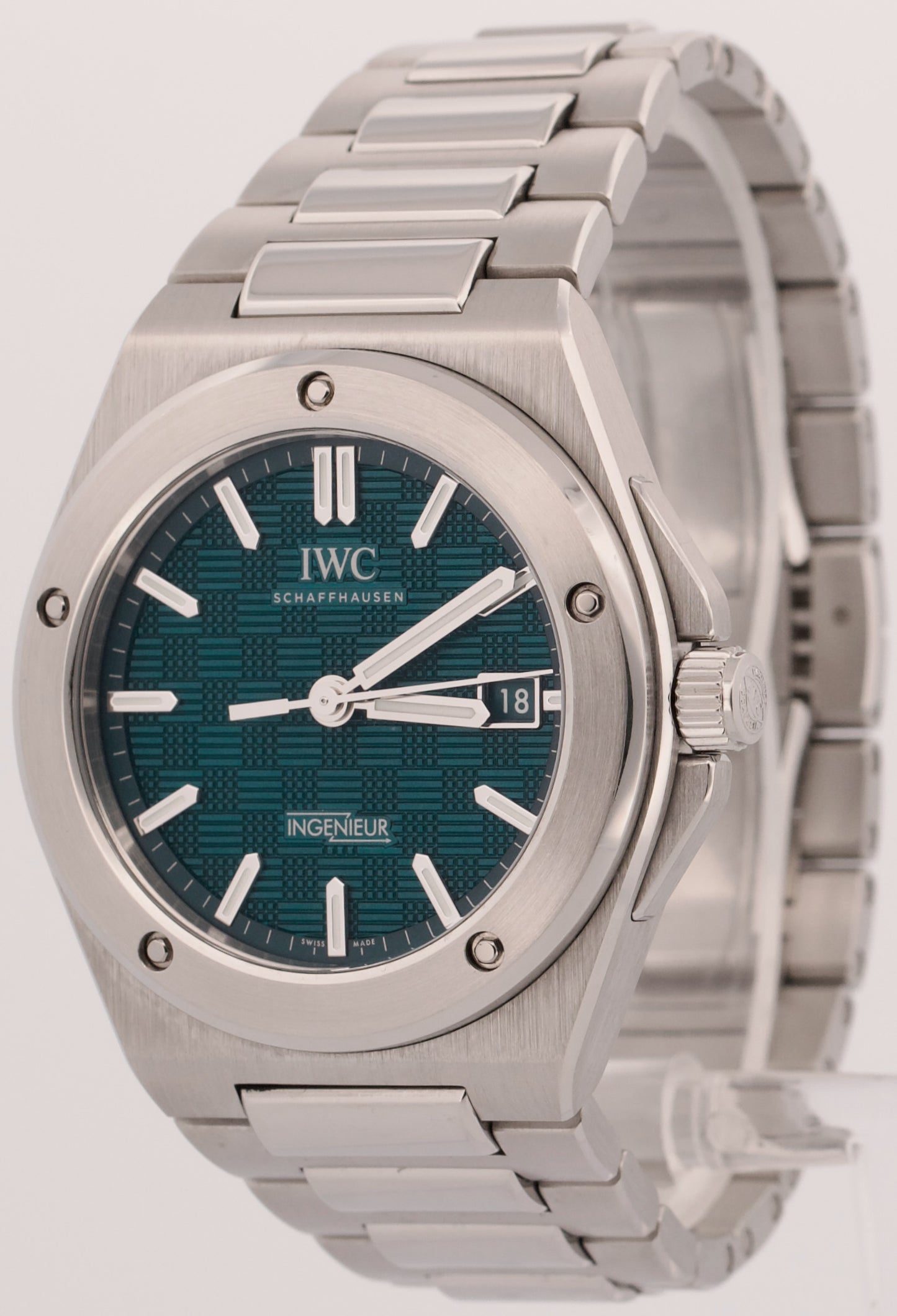 Unpolished 2024 IWC Ingenieur IW328903 Stainless Steel Aqua Teal 40mm Box Papers