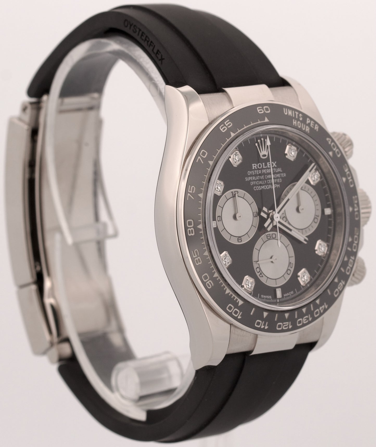 2025 Rolex Daytona 126519 LN Black Diamond 18K Gold Oysterflex Watch Box Papers
