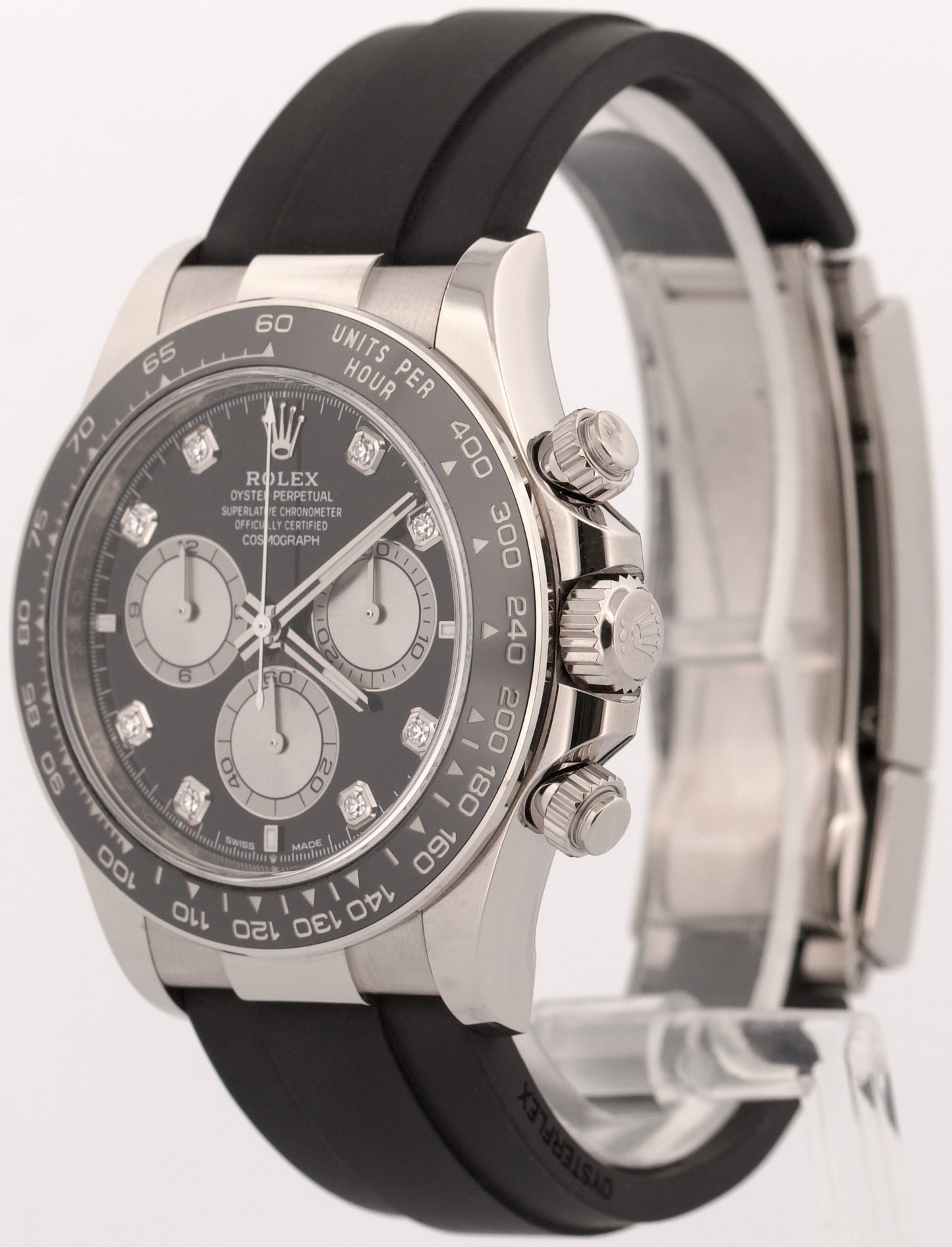 2025 Rolex Daytona 126519 LN Black Diamond 18K Gold Oysterflex Watch Box Papers