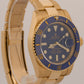 Rolex Submariner Date 40mm BLUE Ceramic 18K Yellow Gold Oyster Watch 116618 LB