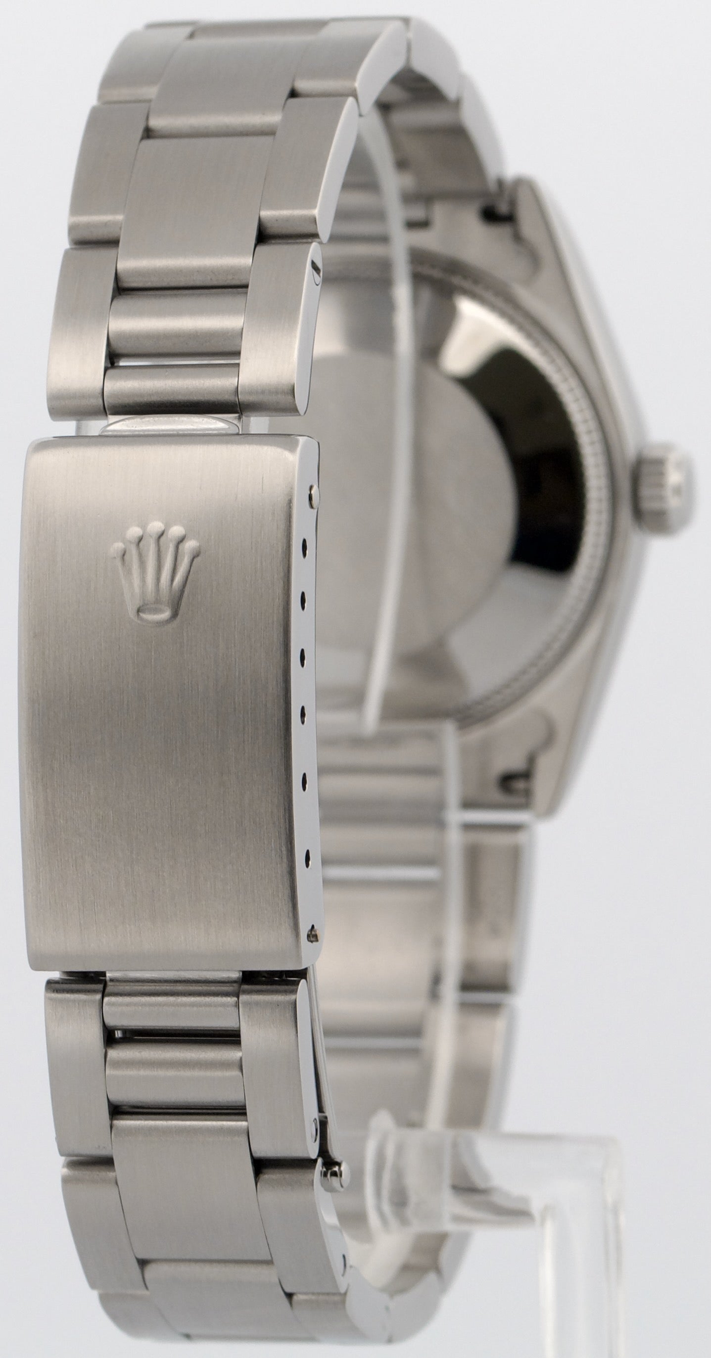 1996 Ladies Rolex DateJust BLACK ARABIC JUBILEE 31mm No-Holes Steel Watch 68240