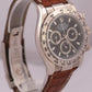 UNPOLISHED Rolex Daytona BLACK 18K White Gold Brown Leather Watch 116519 BOX