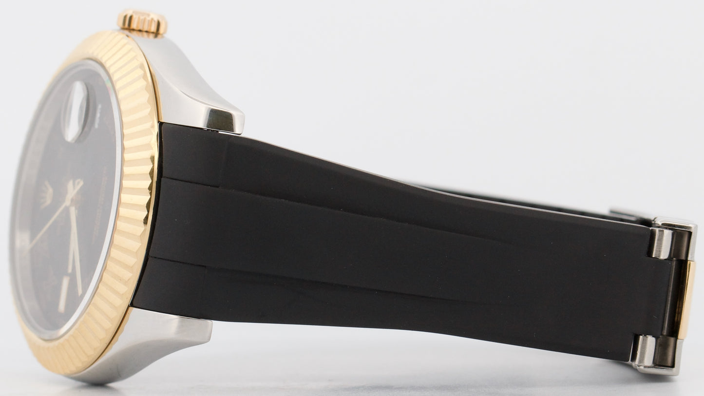 Rolex Datejust II 2 MATTE BLACK ROMAN 18K Yellow Gold Steel 41mm 116333 BOX