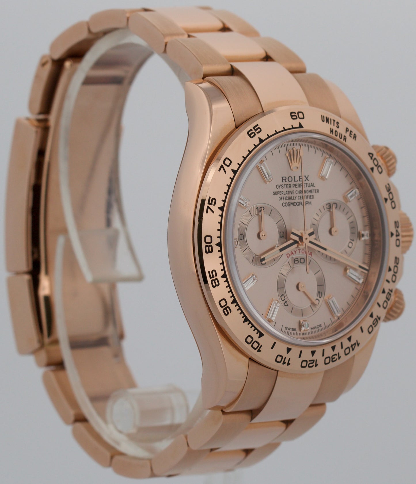 2023 PAPERS Rolex Daytona Cosmograph SUNDUST BAGUETTE 40mm 18K Gold 116505 BOX