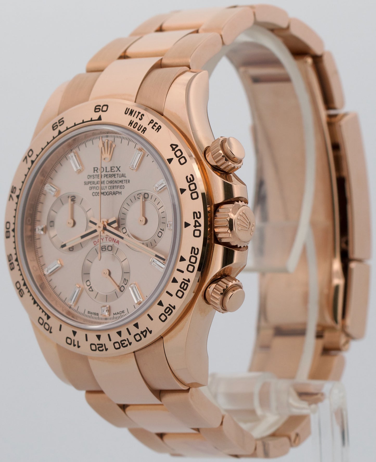 2023 PAPERS Rolex Daytona Cosmograph SUNDUST BAGUETTE 40mm 18K Gold 116505 BOX