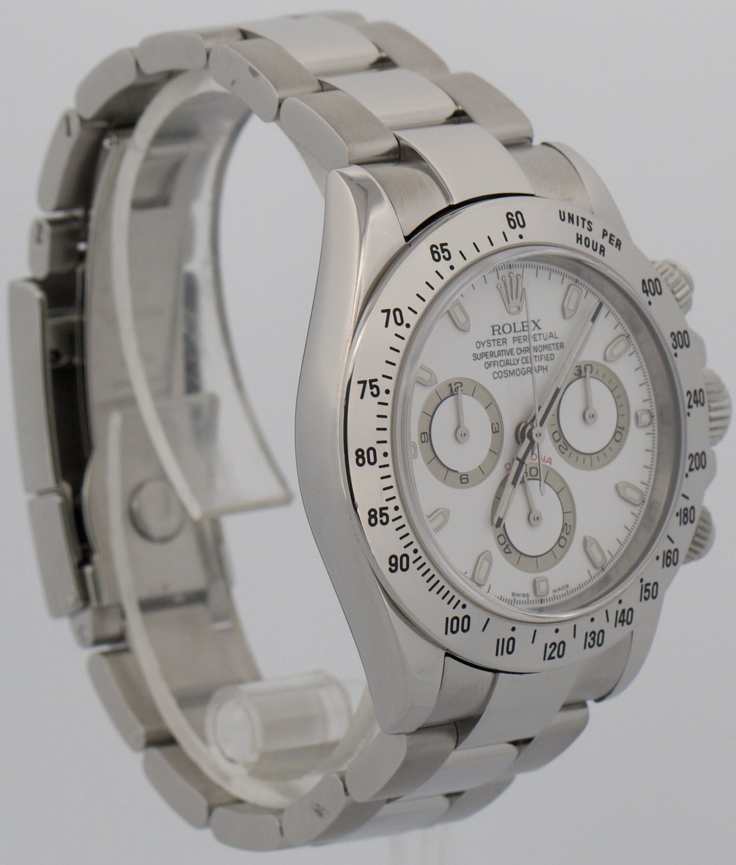 2005 PAPERS Rolex Daytona Cosmograph WHITE Stainless Steel 40mm Watch 116520 BOX