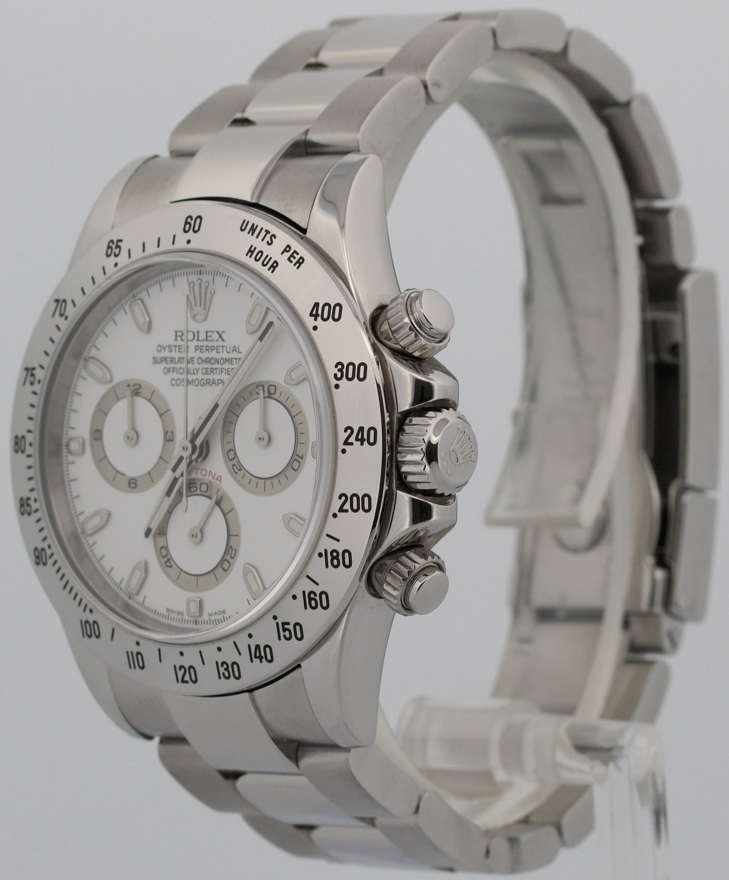 2005 PAPERS Rolex Daytona Cosmograph WHITE Stainless Steel 40mm Watch 116520 BOX