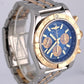 Breitling Chronomat 44 Two-Tone 18k Rose Gold Steel Blue 44mm CB0110 Watch