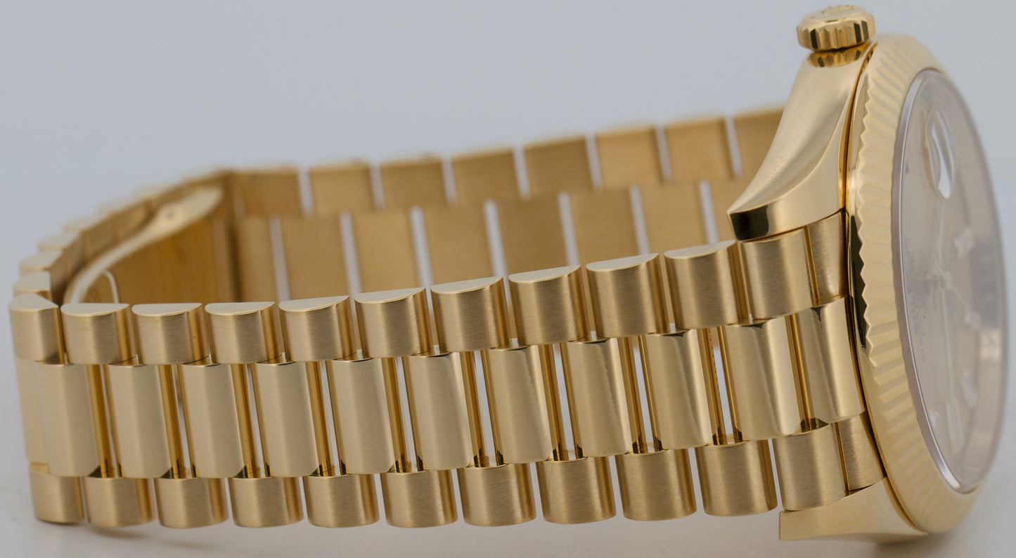 2021 PAPERS Rolex Day-Date President 40mm CHAMPAGNE BAGUETTE 18K Gold 228238 BOX