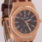 Audemars Piguet Royal Oak 41mm BLACK 18K Rose Gold Leather Automatic 15400OR