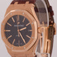 Audemars Piguet Royal Oak 41mm BLACK 18K Rose Gold Leather Automatic 15400OR