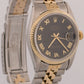 Rolex DateJust BLACK ROMAN PYRAMID Two-Tone 18K Gold Steel JUBILEE 36mm 16013