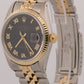 Rolex DateJust BLACK ROMAN PYRAMID Two-Tone 18K Gold Steel JUBILEE 36mm 16013