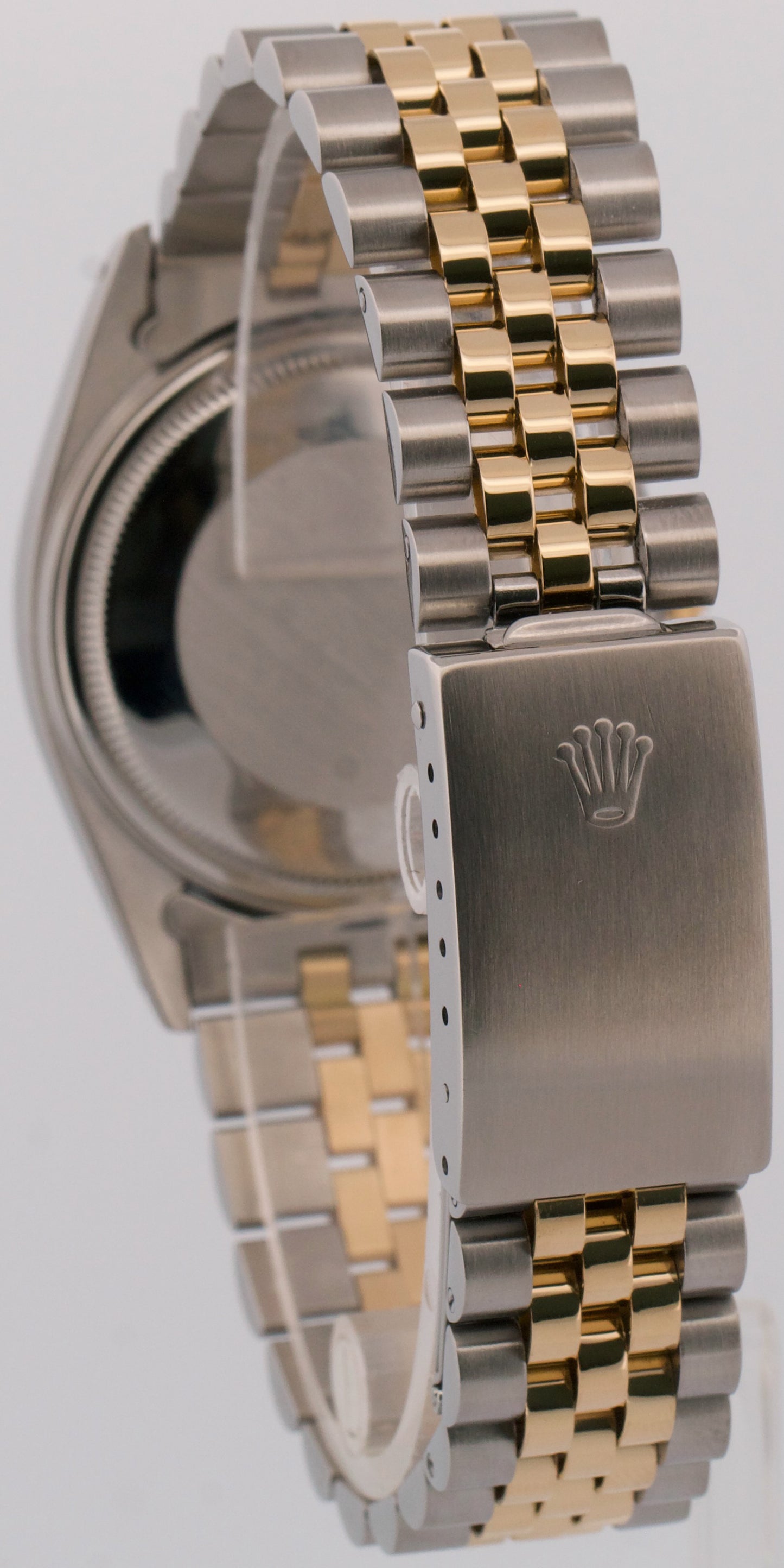 Rolex DateJust BLACK ROMAN PYRAMID Two-Tone 18K Gold Steel JUBILEE 36mm 16013