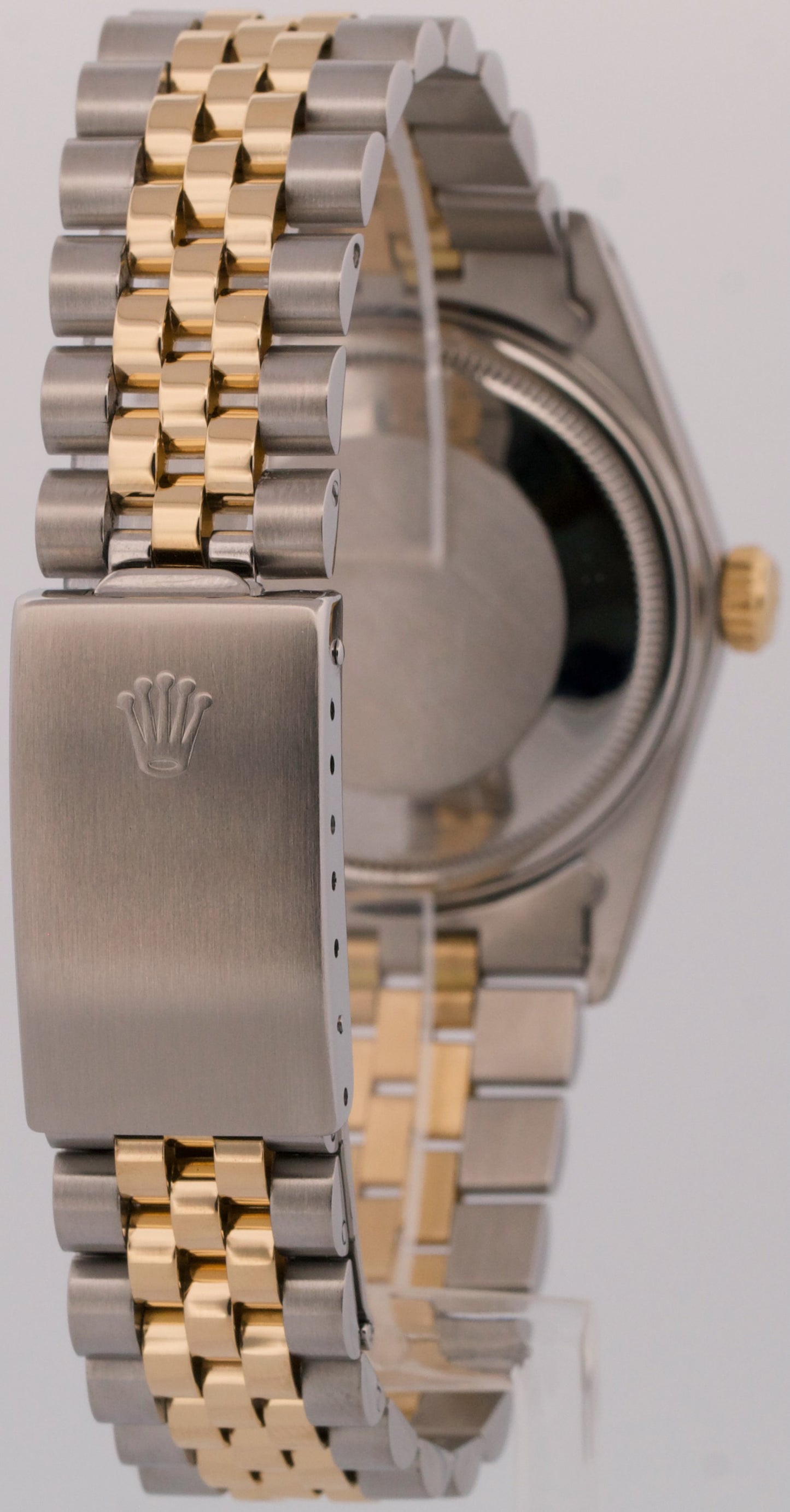 Rolex DateJust BLACK ROMAN PYRAMID Two-Tone 18K Gold Steel JUBILEE 36mm 16013