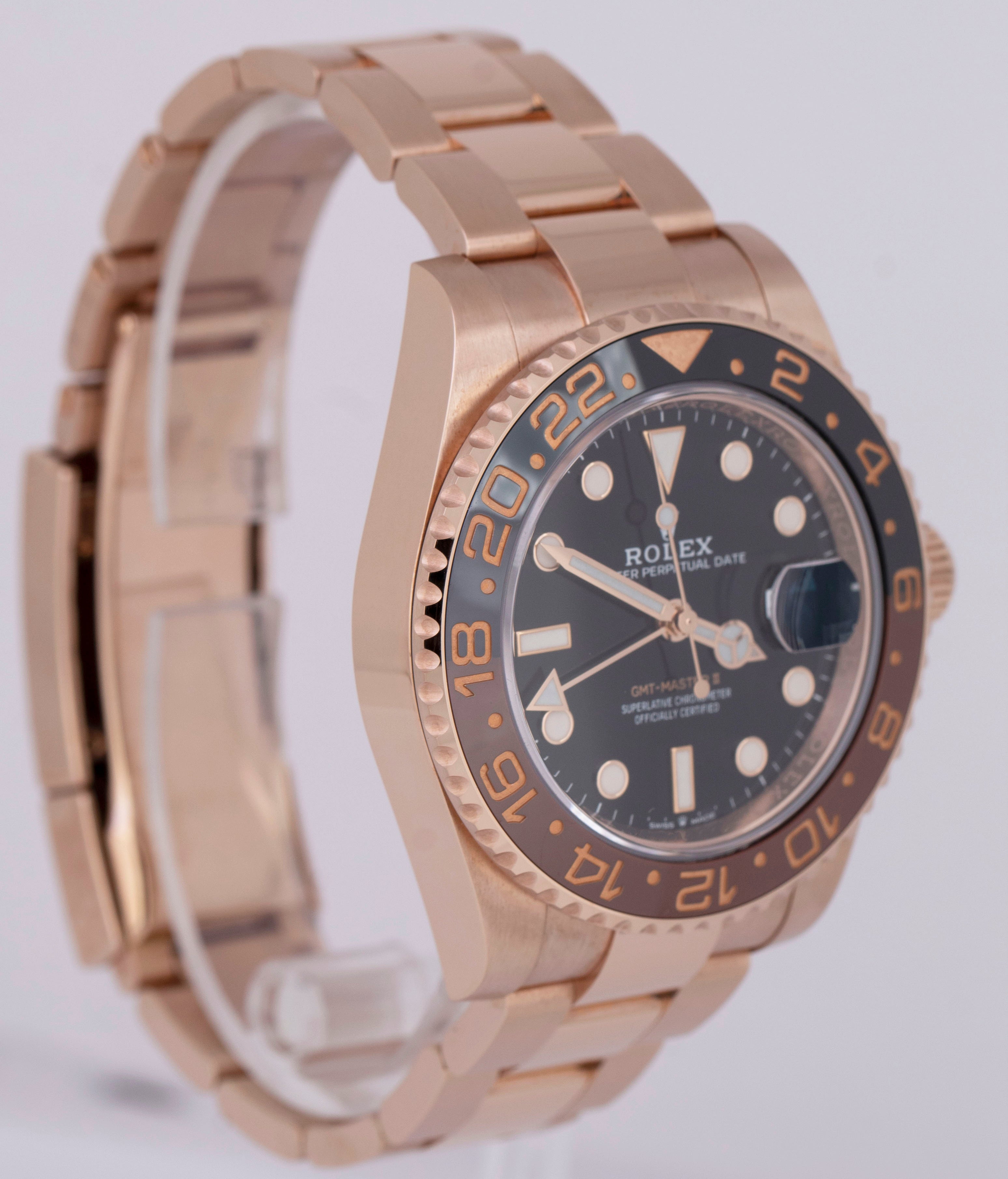 NEW 2023 PAPERS Rolex GMT Master II Root Beer 18K Rose Gold 40mm