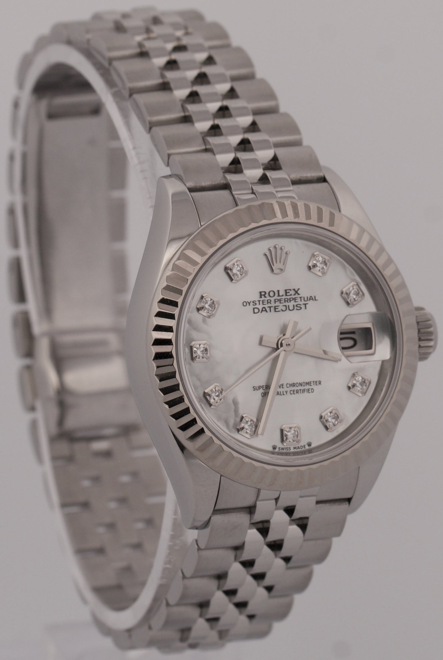 2023 PAPERS Rolex DateJust MOP DIAMOND 28mm Steel 18K Gold JUBILEE 279174 BOX