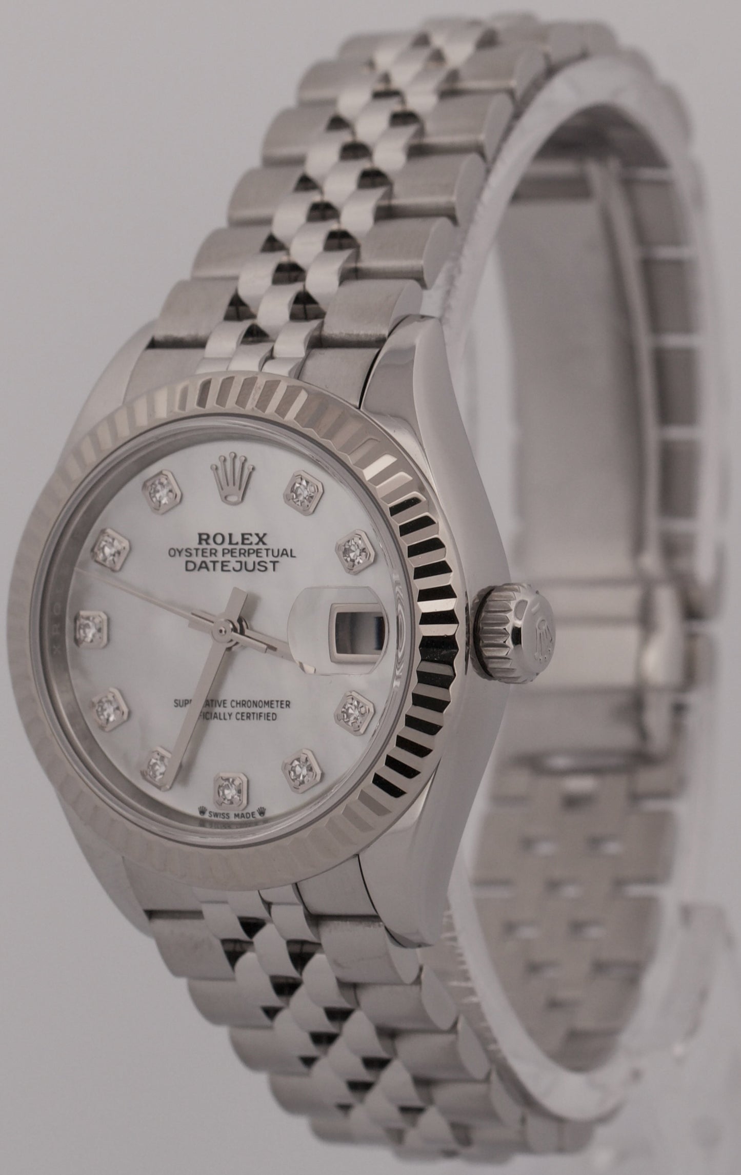 2023 PAPERS Rolex DateJust MOP DIAMOND 28mm Steel 18K Gold JUBILEE 279174 BOX