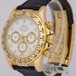 Rolex Daytona Cosmograph FACTORY WHITE DIAMOND Leather 18K Yellow Gold 16518