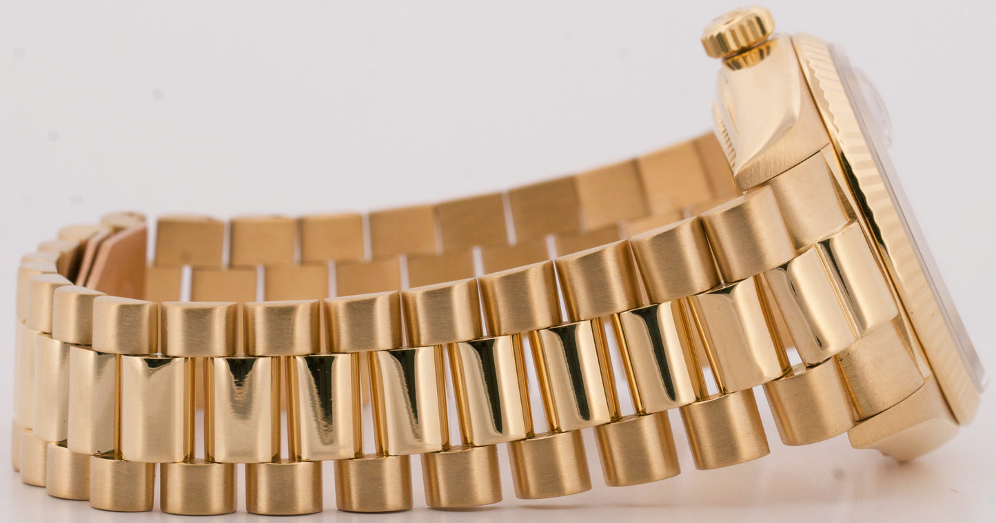 1987 Rolex Day-Date President IVORY COMPUTER ARABIC 18K Yellow Gold 36mm 18038