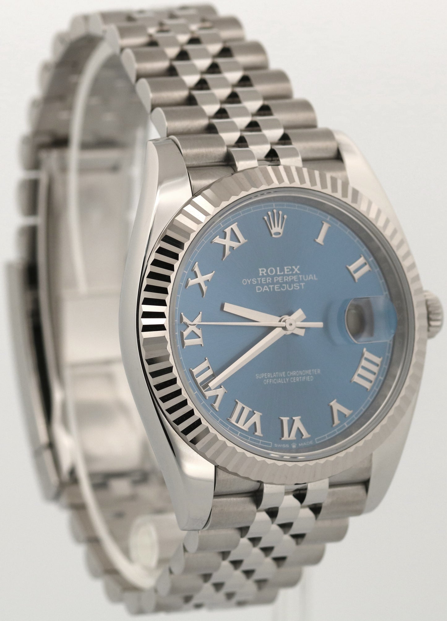 Rolex DateJust 41 AZZURRO BLUE ROMAN 18K Stainless Steel JUBILEE 41mm 126334