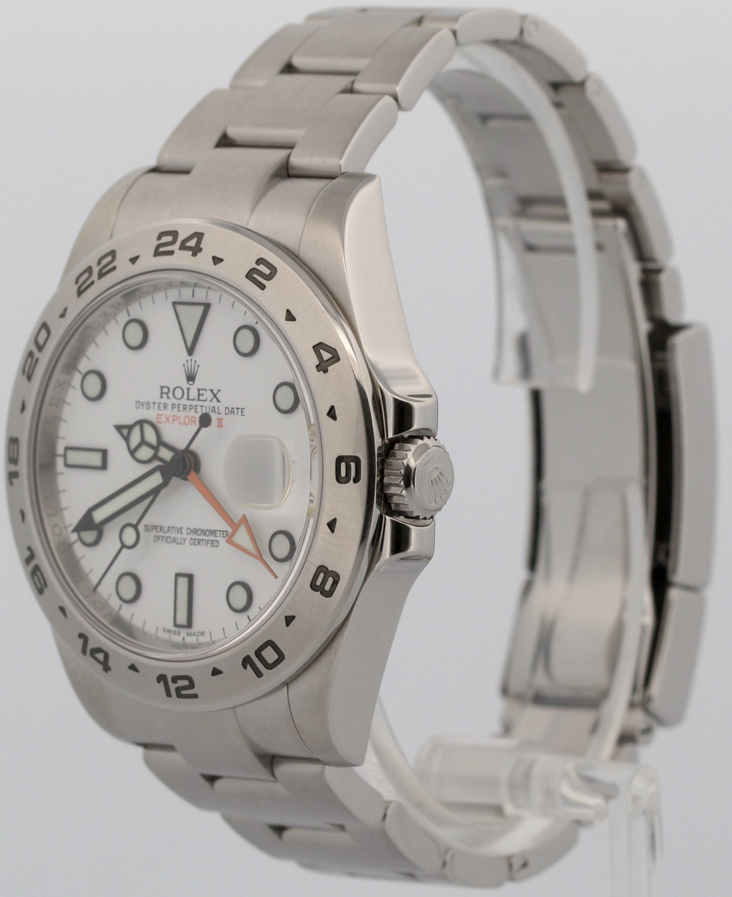 2015 PAPERS Rolex Explorer II 42mm POLAR WHITE Orange Stainless Steel 216570 BOX