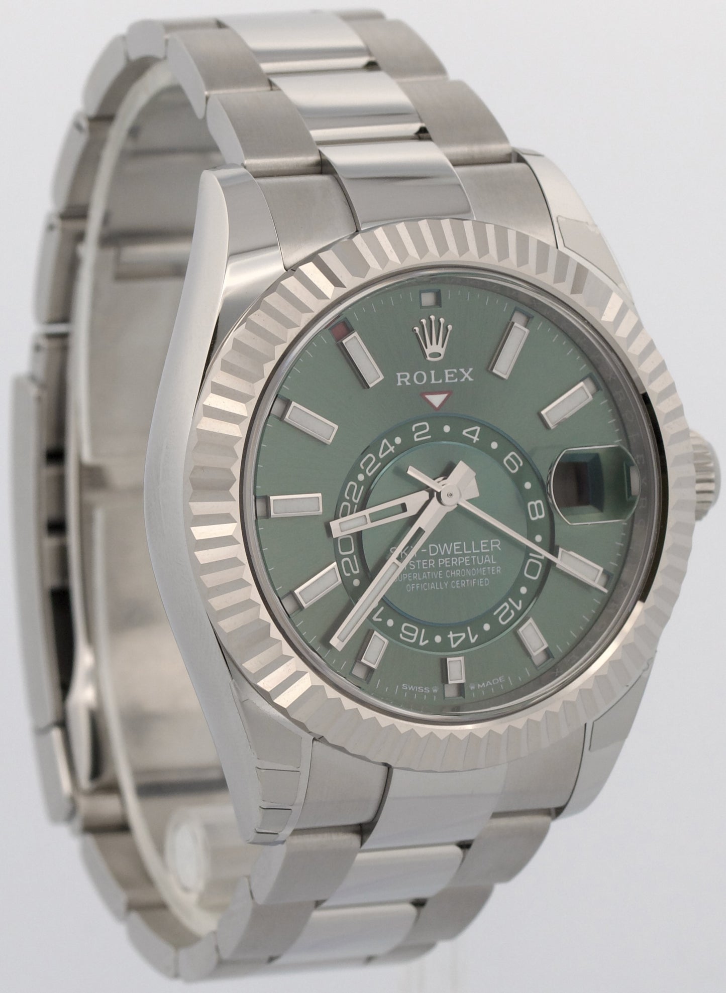 UNWORN NOV 2025 PAPERS Rolex Sky-Dweller GREEN Oyster 18K 42mm 336934 Watch BOX