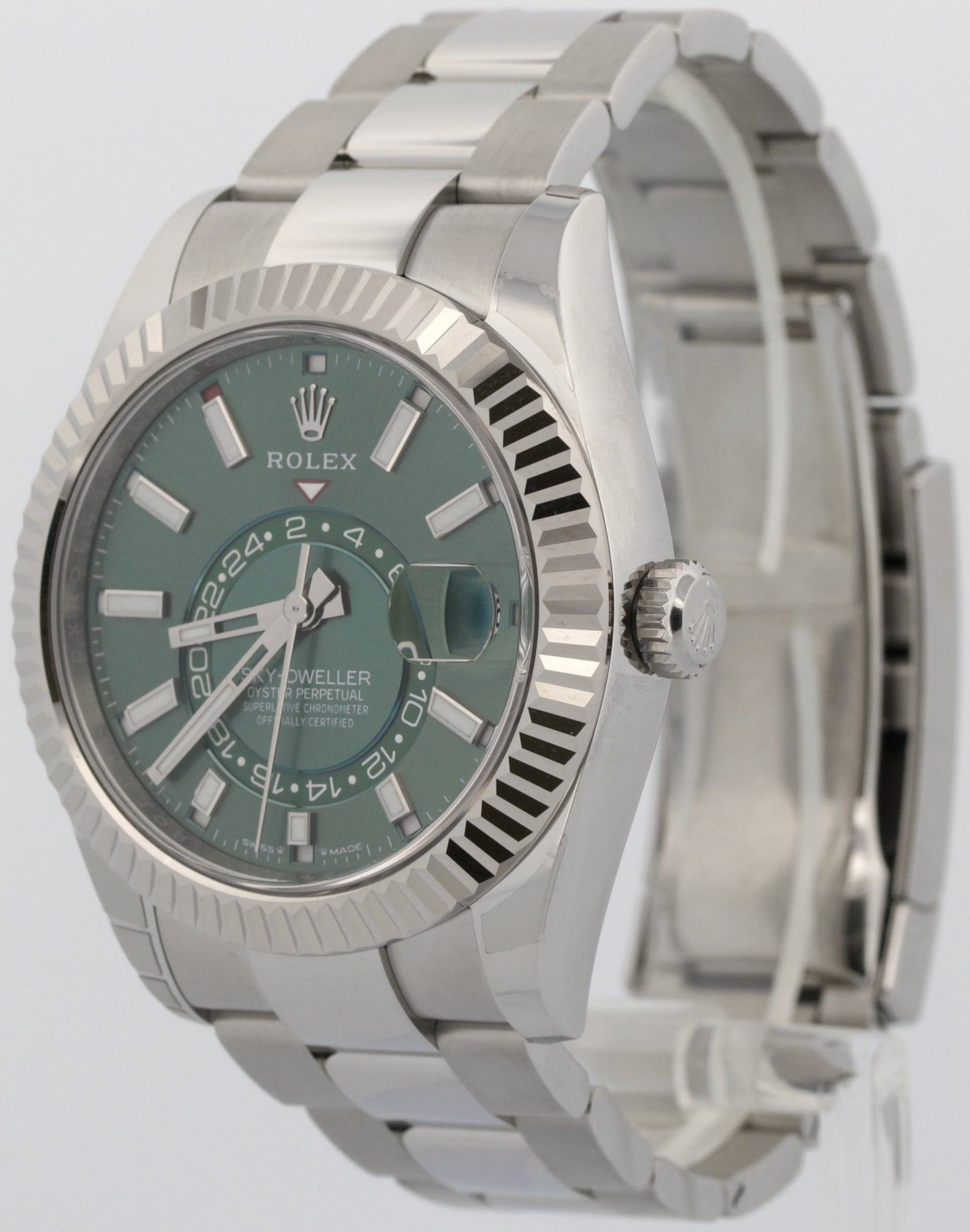 UNWORN NOV 2025 PAPERS Rolex Sky-Dweller GREEN Oyster 18K 42mm 336934 Watch BOX