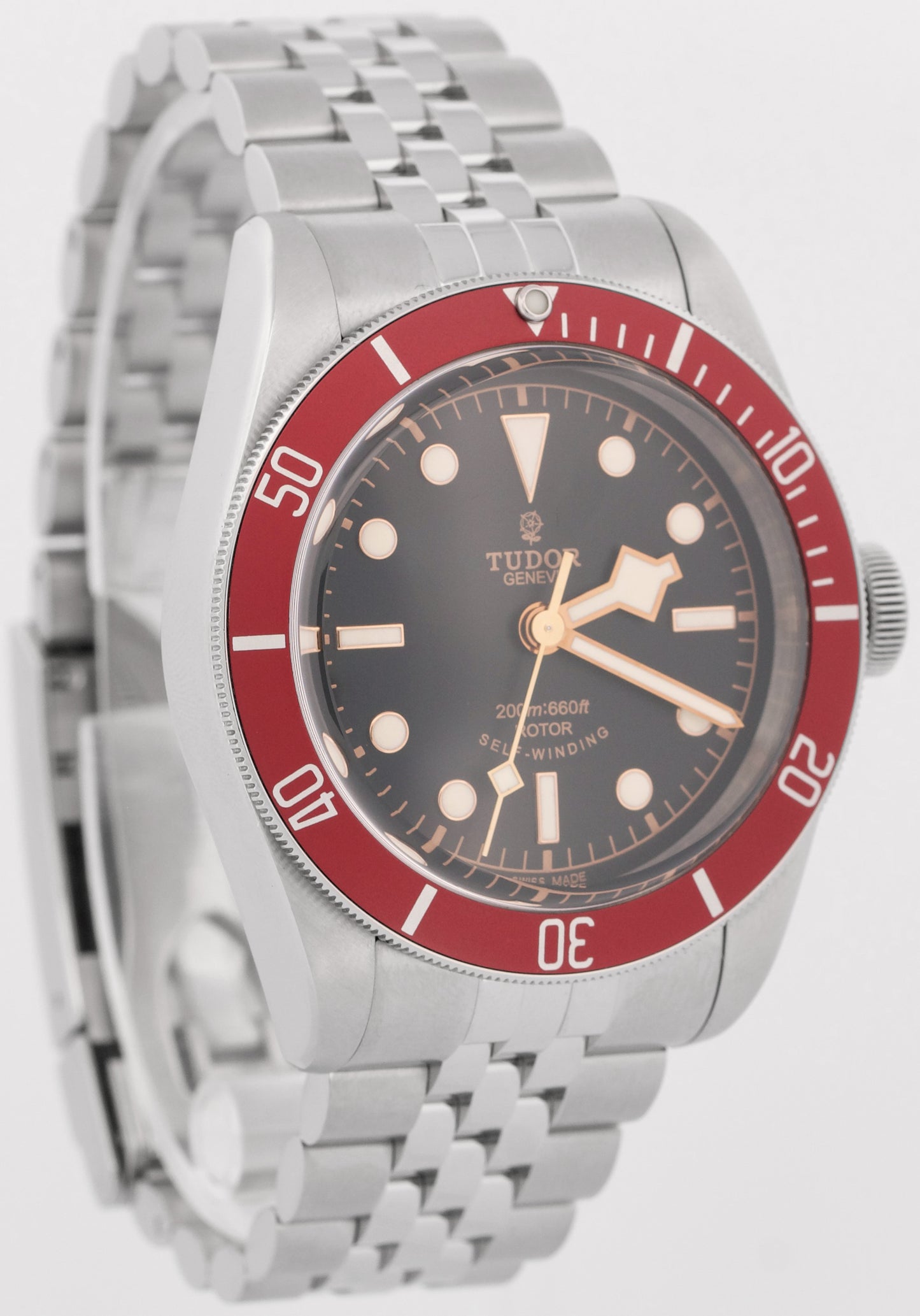 PAPERS Tudor Heritage Black Bay RED Steel SMILEY Jubilee 41mm 79220R Watch BOX
