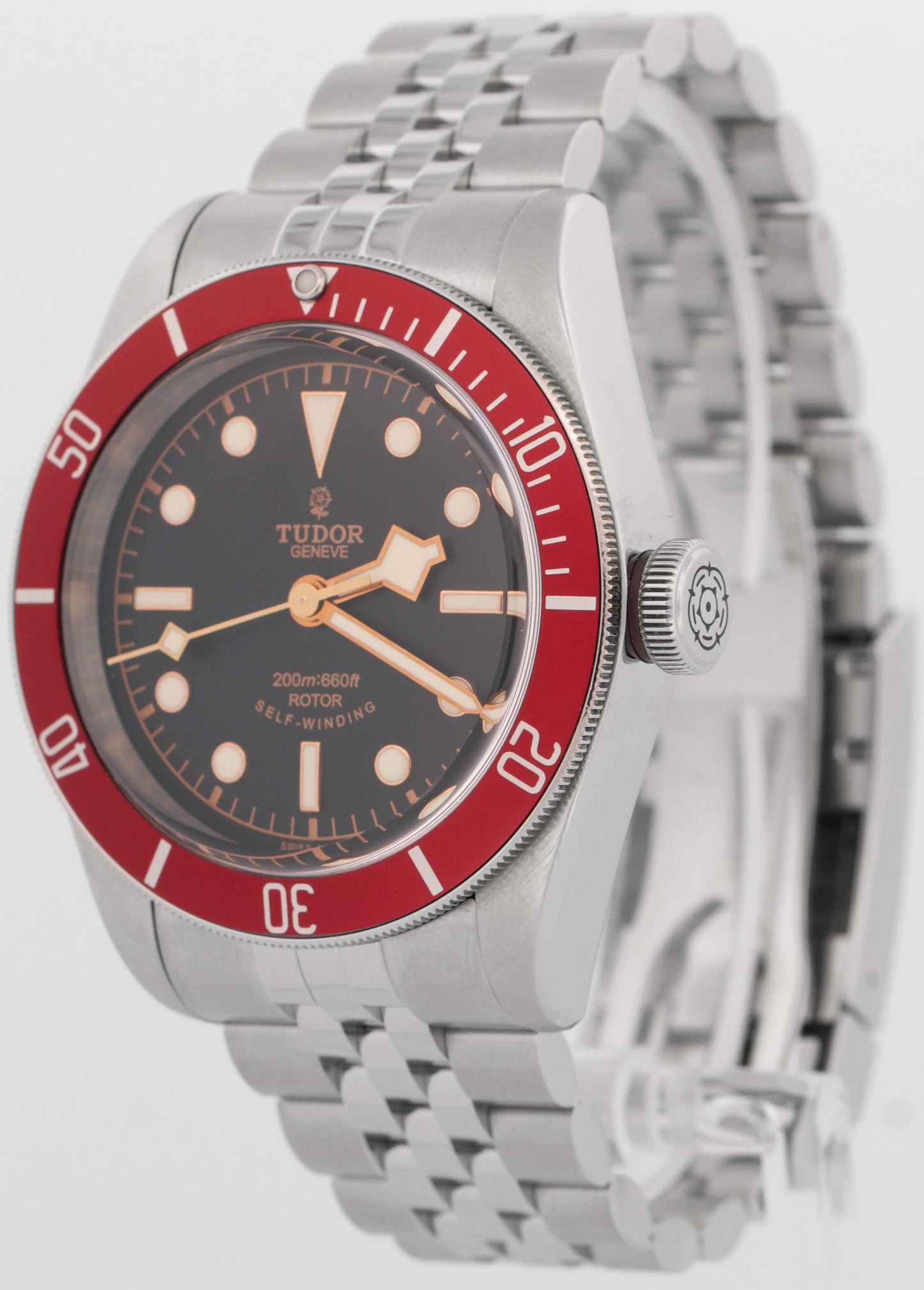 PAPERS Tudor Heritage Black Bay RED Steel SMILEY Jubilee 41mm 79220R Watch BOX