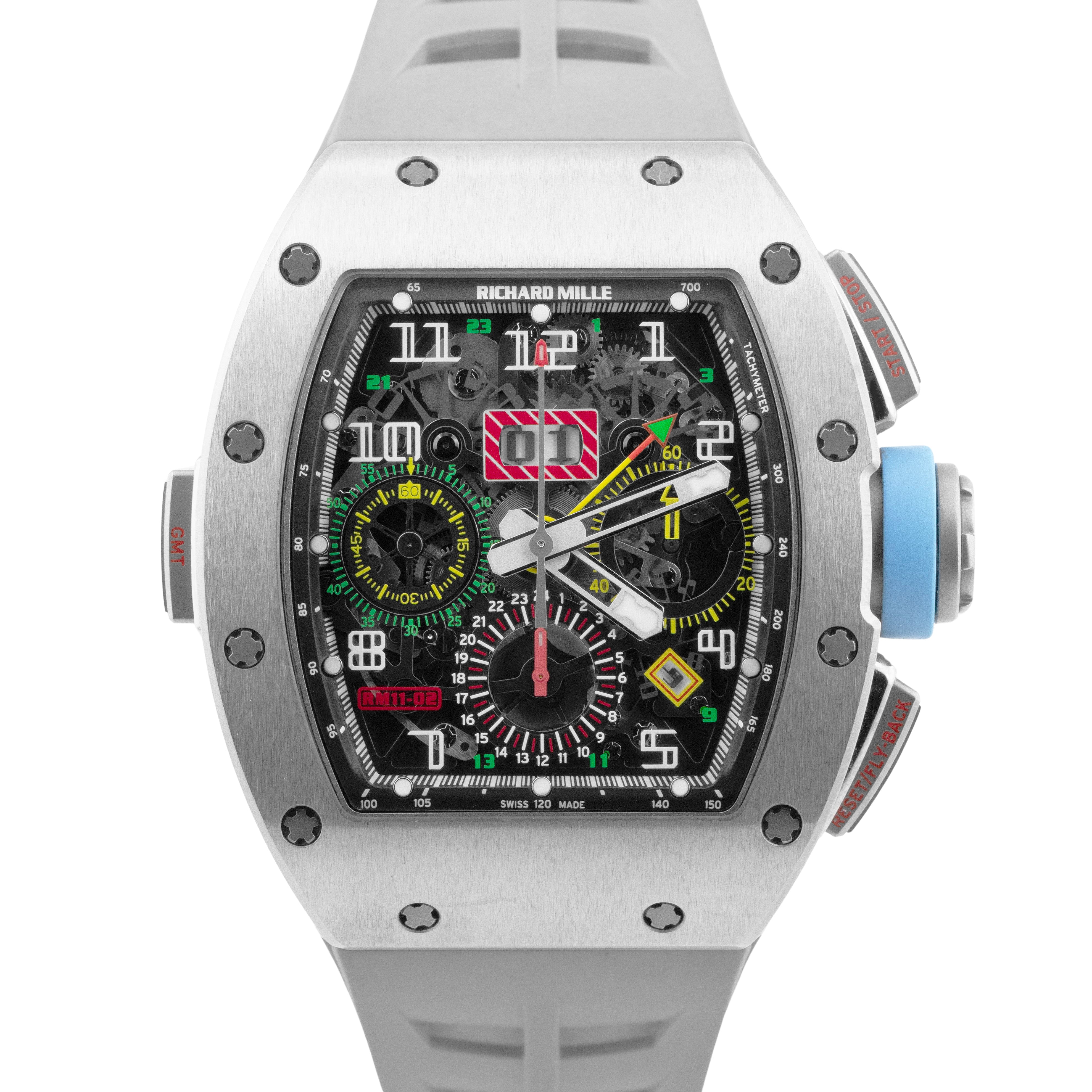 2020 PAPERS Richard Mille RM 11 02 Flyback GMT Titanium Watch 50mm