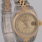 1989 Ladies Rolex DateJust 26mm CHAMPAGNE 18K Gold Steel JUBILEE Fluted 69173