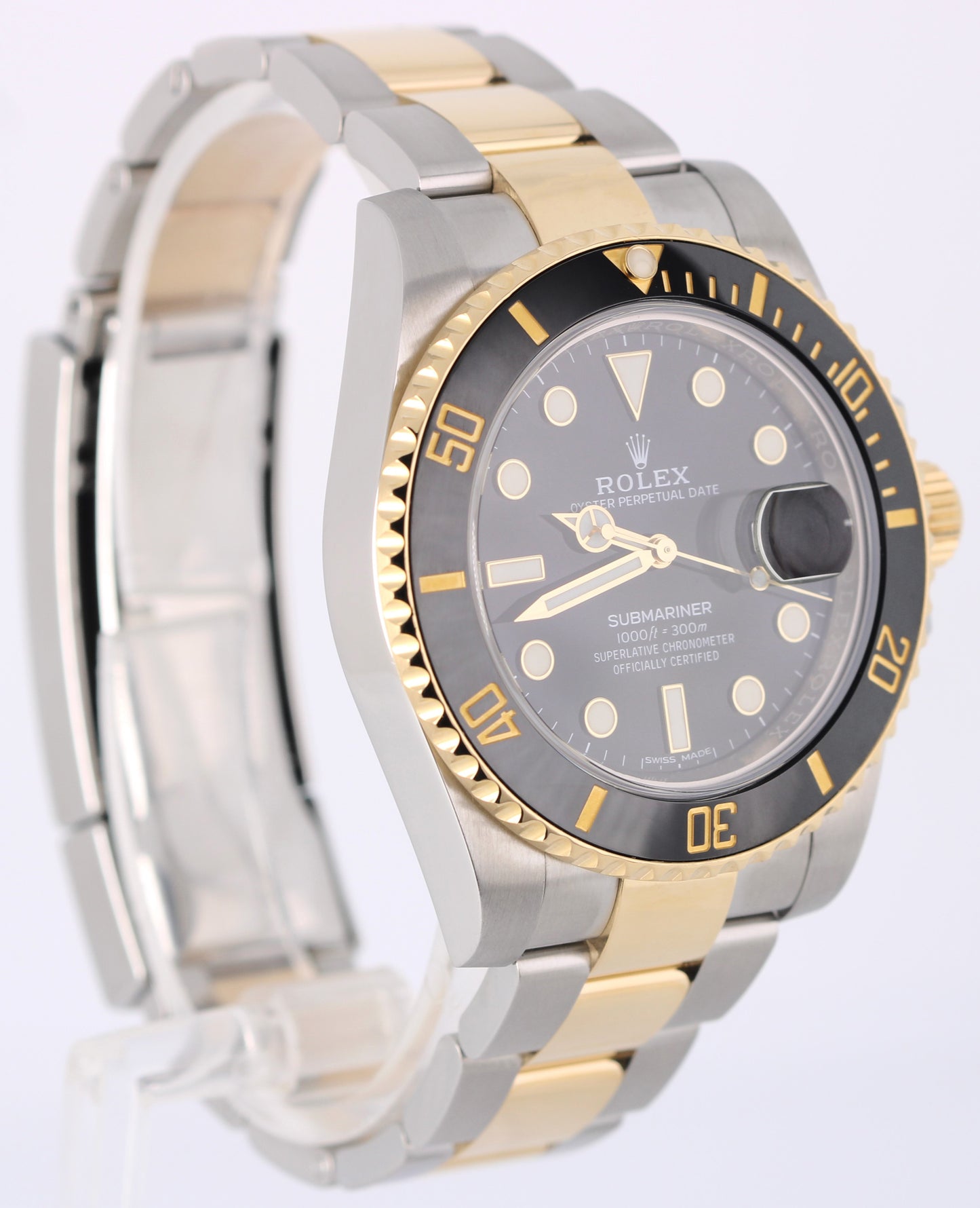 2018 PAPERS Rolex Submariner Date Two-Tone Gold Black 40mm 116613LN Watch BOX