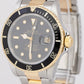 Rolex Submariner Date 18K Yellow Gold Black Stainless Steel 40mm 16803 Watch