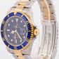 UNPOLISHED PAPERS Rolex Submariner 40mm BLUE 18K Steel GOLD BUCKLE 16613 BOX