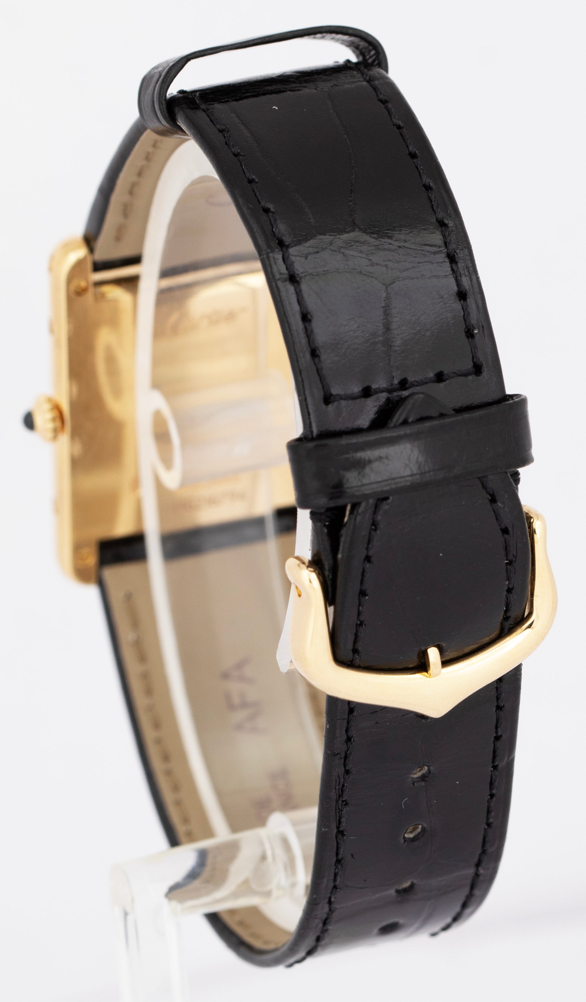 Vintage Cartier Tank Louis Quartz 18K Yellow Gold 23mm Leather